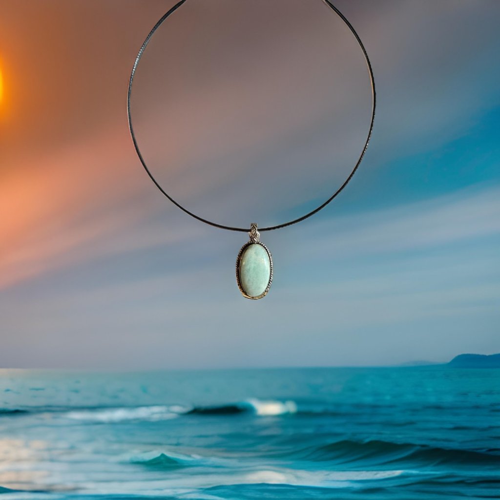 Green Aventurine Stone On A Choker Necklace